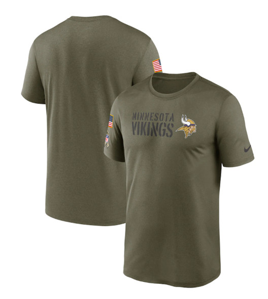 Men's Minnesota Vikings 2022 Olive Salute to Service Legend Team T-Shirt